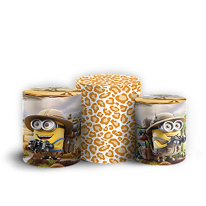 Trio Cilindro - Minions Safari - Sublimado 3D