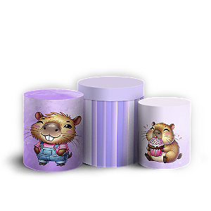 Trio Cilindro - Capivara - Sublimado 3D