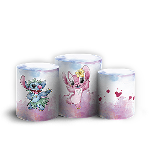 Trio Cilindro - Lilo Stitch Angel - Sublimado 3D