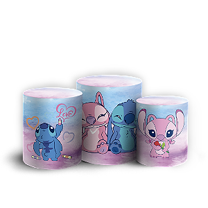 Trio Cilindro - Lilo Stitch Angel - Sublimado 3D