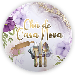 Painel Redondo - Chá De Casa Nova - Sublimado 3D