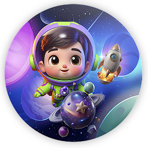 Painel Redondo - Astrounauta - Sublimado 3D