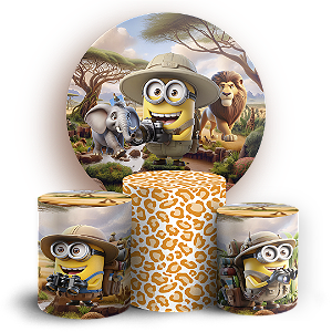 KIT Redondo e Trio - Minions Safari - Sublimado 3D