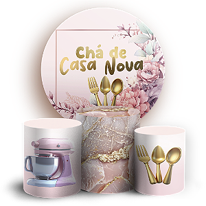 KIT Redondo e Trio - Chá De Casa Nova - Sublimado 3D