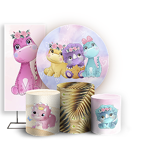 KIT Redondo Trio e Faixa - Dinossauro - Sublimado 3D