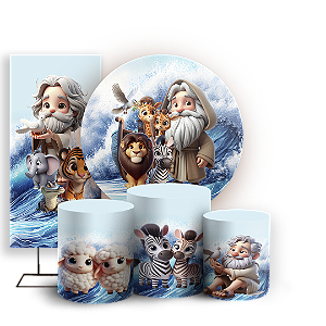 KIT Redondo Trio e Faixa - Arca De Noé - Sublimado 3D
