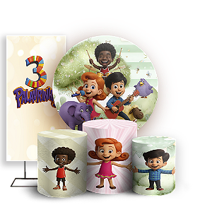 KIT Redondo Trio e Faixa - 3 Palavrinhas - Sublimado 3D