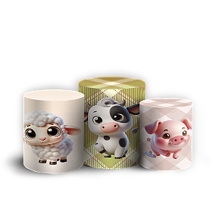 Trio Cilindro - Mickey Fazendinha - Sublimado 3D