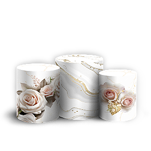 Trio Cilindro - Floral - Sublimado 3D
