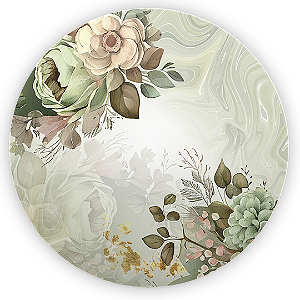 Painel Redondo - Floral - Sublimado 3D