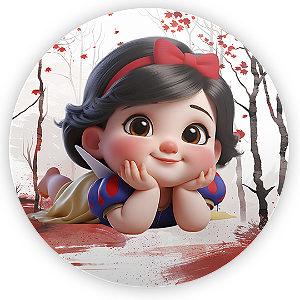 Painel Redondo - Branca De Neve - Sublimado 3D