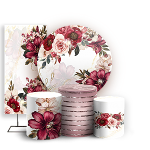KIT Redondo Trio e Faixa - Floral - Sublimado 3D