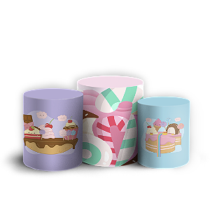 Trio Cilindro - Confeitaria - Sublimado 3D