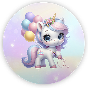 Painel Redondo - Unicornio - Sublimado 3D