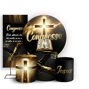 KIT Redondo Trio e Faixa - Religioso Evangelico - Sublimado 3D