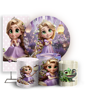KIT Redondo Trio e Faixa - Rapunzel - Sublimado 3D