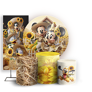 KIT Redondo Trio e Faixa - Minnie - Sublimado 3D