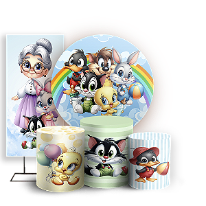 KIT Redondo Trio e Faixa - Looney Tunes - Sublimado 3D