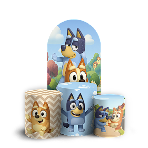 Faixa Lateral e Trio Cilindro Sublimado 3D Vest Facil - Bluey
