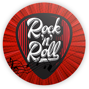 Painel Redondo - Rock and Roll - Sublimado 3D