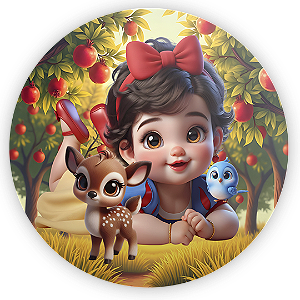 Painel Redondo - Branca de Neve - Sublimado 3D