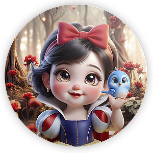 Painel Redondo - Branca de Neve - Sublimado 3D