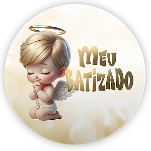 Painel Redondo - Anjos Batismo - Sublimado 3D