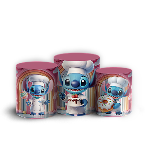 Trio Cilindro - Stitch Confeitaria - Sublimado 3D