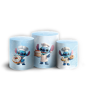 Trio Cilindro - Stitch Confeitaria - Sublimado 3D