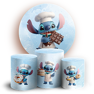 KIT Redondo e Trio - Stitch Confeitaria - Sublimado 3D