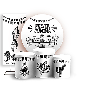 KIT Redondo Trio e Faixa - Festa Junina - Sublimado 3D