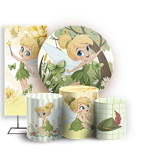 KIT Redondo Trio e Faixa - Sininho Tinkerbell - Sublimado 3D