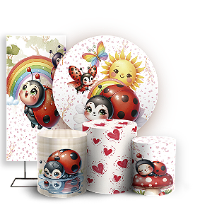 KIT Redondo Trio e Faixa - Joaninha - Sublimado 3D