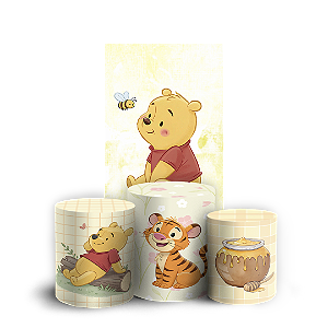 Faixa Lateral e Trio Cilindro Sublimado 3D Vest Facil - Ursinho Pooh