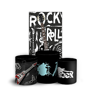 Faixa Lateral e Trio Cilindro Sublimado 3D Vest Facil - Rock and Roll