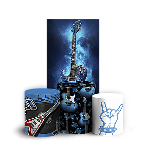 Faixa Lateral e Trio Cilindro Sublimado 3D Vest Facil - Rock and Roll