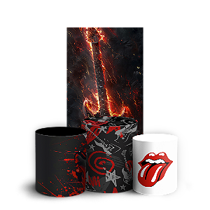 Faixa Lateral e Trio Cilindro Sublimado 3D Vest Facil - Rock and Roll