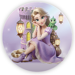 Painel Redondo - Rapunzel - Sublimado 3D