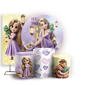 KIT Redondo Trio e Faixa - Rapunzel - Sublimado 3D