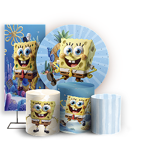 KIT Redondo Trio e Faixa - Bob Esponja - Sublimado 3D