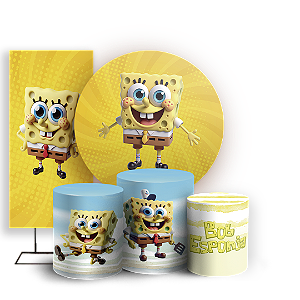 KIT Redondo Trio e Faixa - Bob Esponja - Sublimado 3D