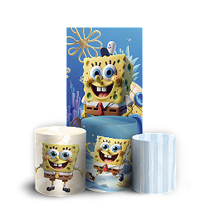 Faixa Lateral e Trio Cilindro Sublimado 3D Vest Facil - Bob Esponja