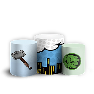 Trio Cilindro - Herois Vingadores - Sublimado 3D
