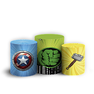 Trio Cilindro - Herois Vingadores - Sublimado 3D