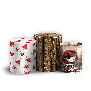 Trio Cilindro - Chapeuzinho Vermelho - Sublimado 3D