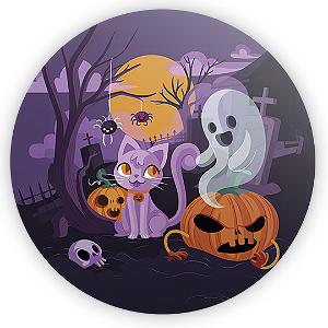 Painel Redondo - Halloween - Sublimado 3D
