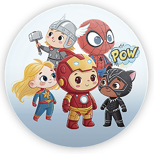 Painel Redondo - Herois Vingadores - Sublimado 3D