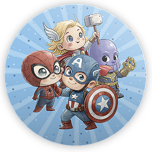 Painel Redondo - Herois Vingadores - Sublimado 3D