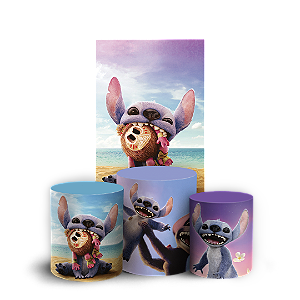 Faixa Lateral e Trio Cilindro Sublimado 3D Vest Facil - Lilo Stitch