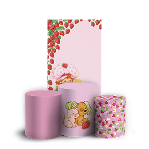 Faixa Lateral e Trio Cilindro Sublimado 3D Vest Facil - Moranguinho